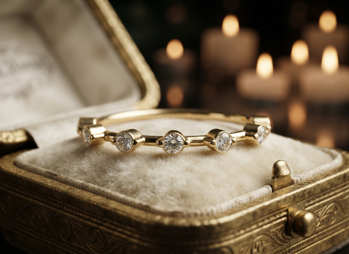 Floating Diamond Wedding Band In 10K / 14K Gold and Sterling Silver