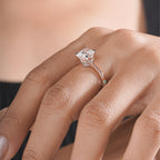 Cushion Cut Diamond Engagement Ring in Rose Gold with Hidden Halo