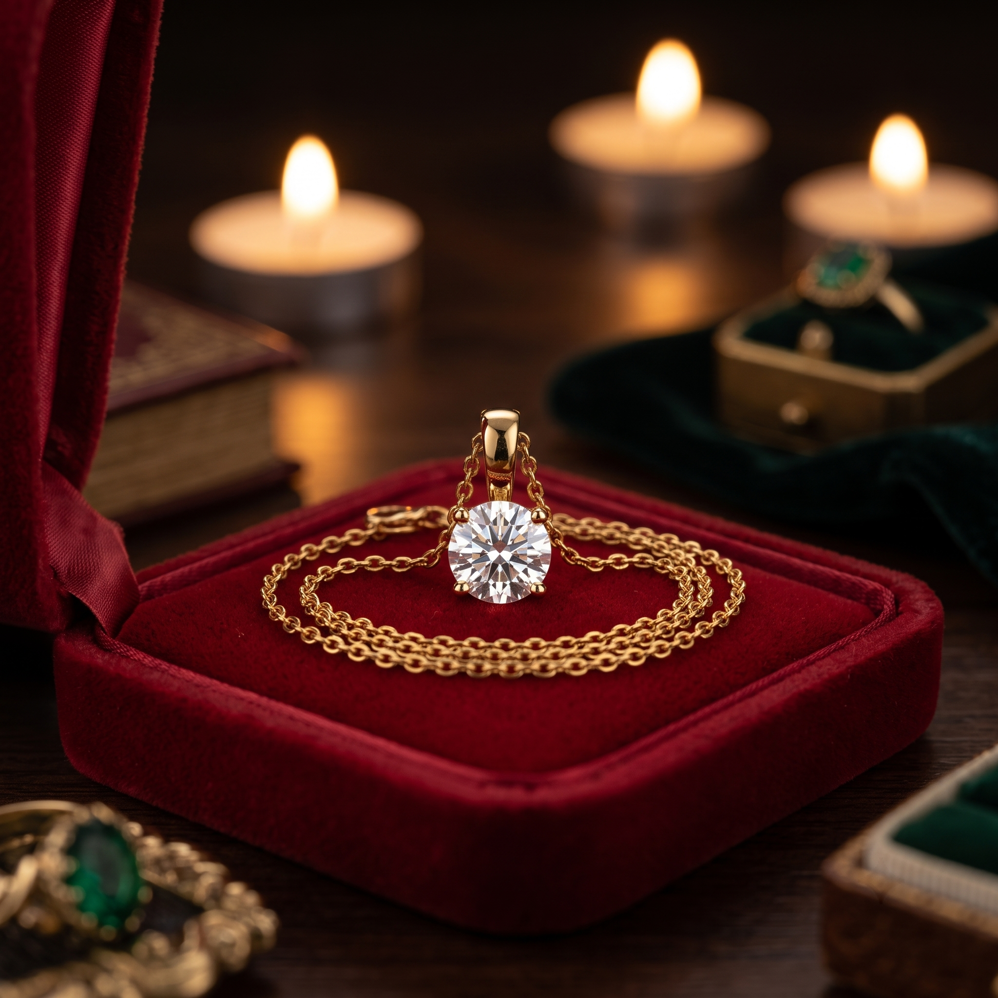 1.50 CT Lab Grown Diamond Pendant, 14K Gold Solitaire Necklace, Minimalist Daily Wear