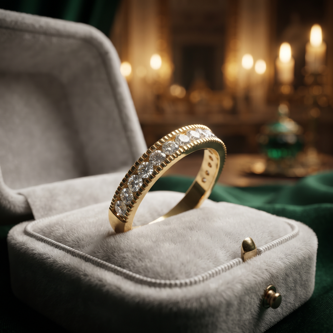 Diamond Channel Set Wedding Band