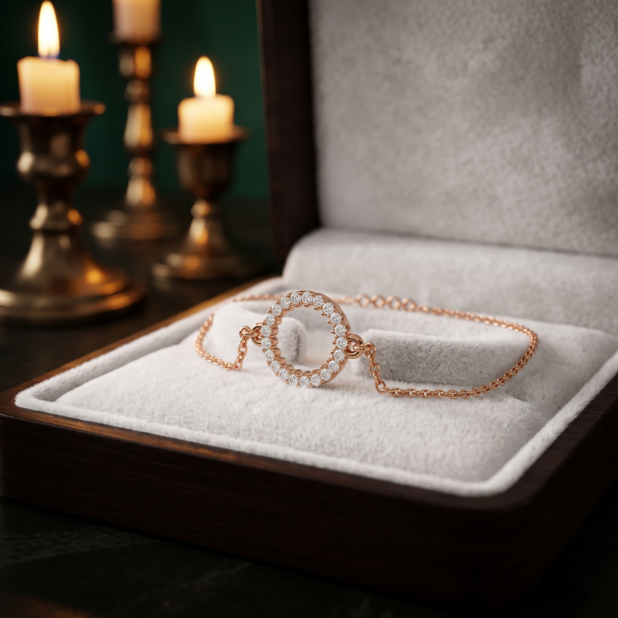 Minimalist Diamond Halo Karma Necklace In 9K Gold To 18K Gold, Sterling Silver
