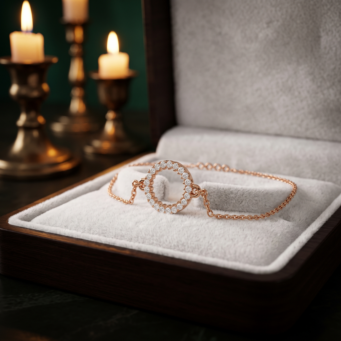 Minimalist Diamond Halo Karma Necklace In 9K Gold To 18K Gold, Sterling Silver