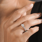 Princess-Cut Diamond Engagement Ring with Pave-Set Band