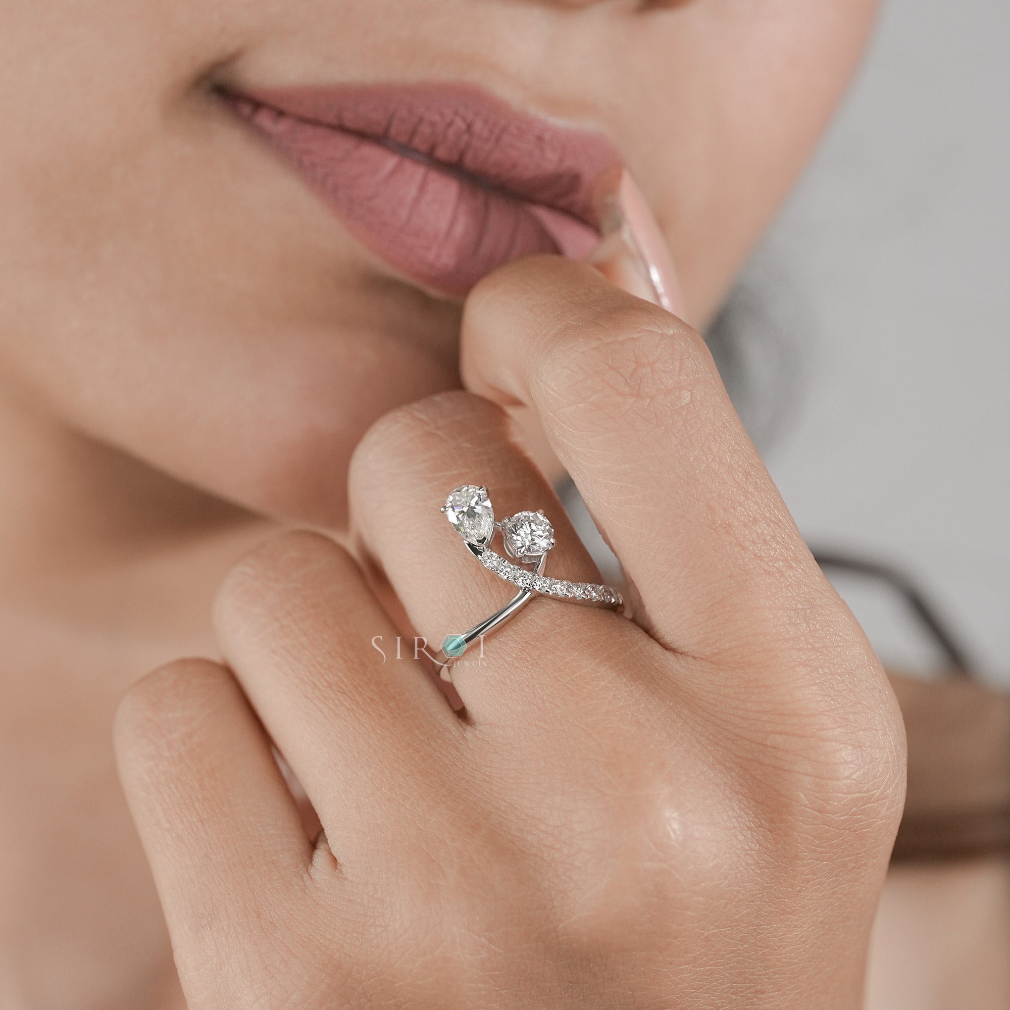 Celestial Swirl Diamond Bypass Ring