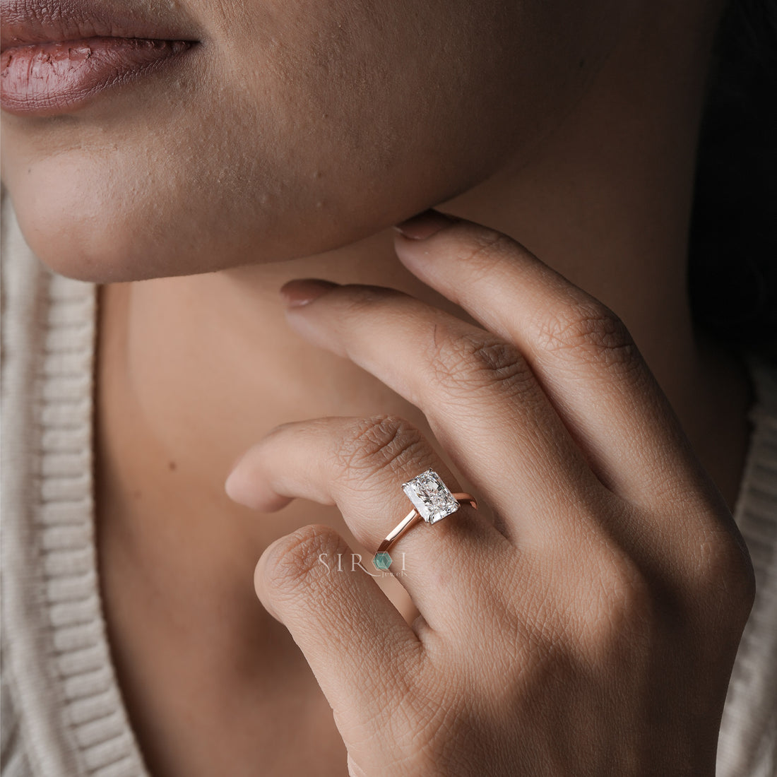 The "Ever glow" Radiant Cut Solitaire – Rose Gold Engagement Ring