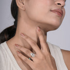 Oval Crushed Ice Solitaire Ring with Petite Claw Prongs