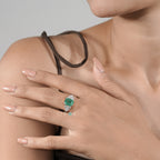 Regal Emerald & Diamond Cluster Ring