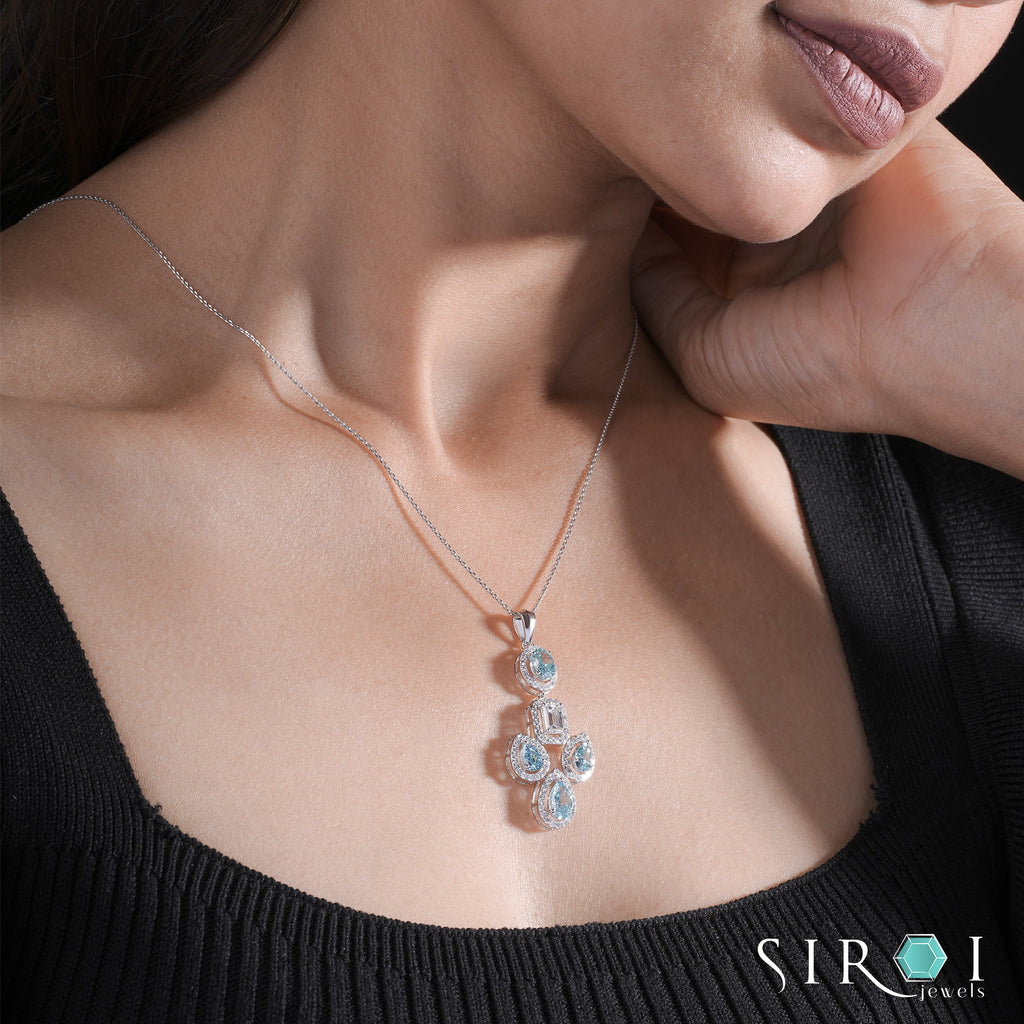 Classic Round Diamond Halo Pendant Gift for Her | Eco-Friendly Sparkle Only |