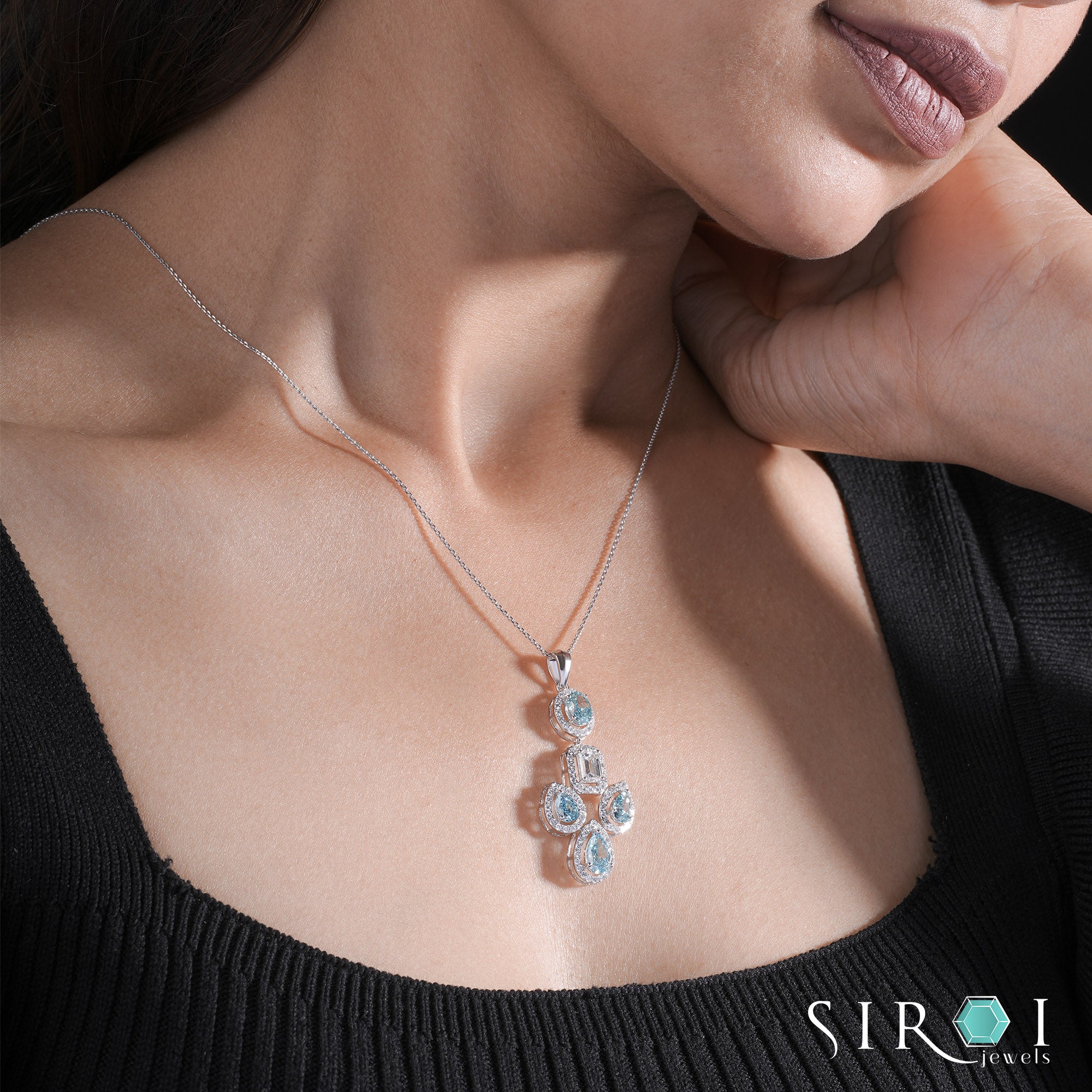 Classic Round Diamond Halo Pendant Gift for Her | Eco-Friendly Sparkle Only |