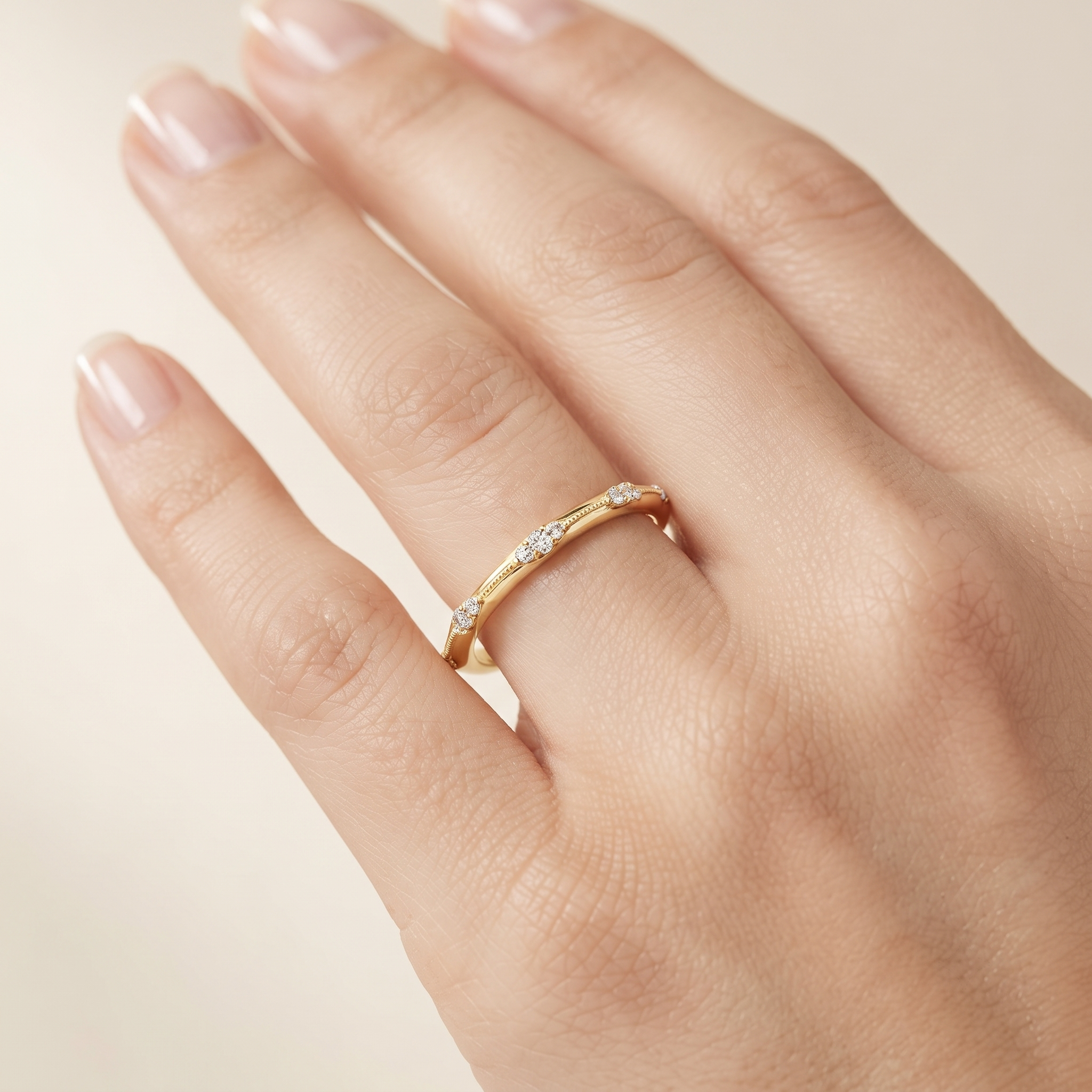 Lab Grown Diamond Bridal Set, Round Cut Solitaire Engagement Ring, Yellow Gold Wedding Band