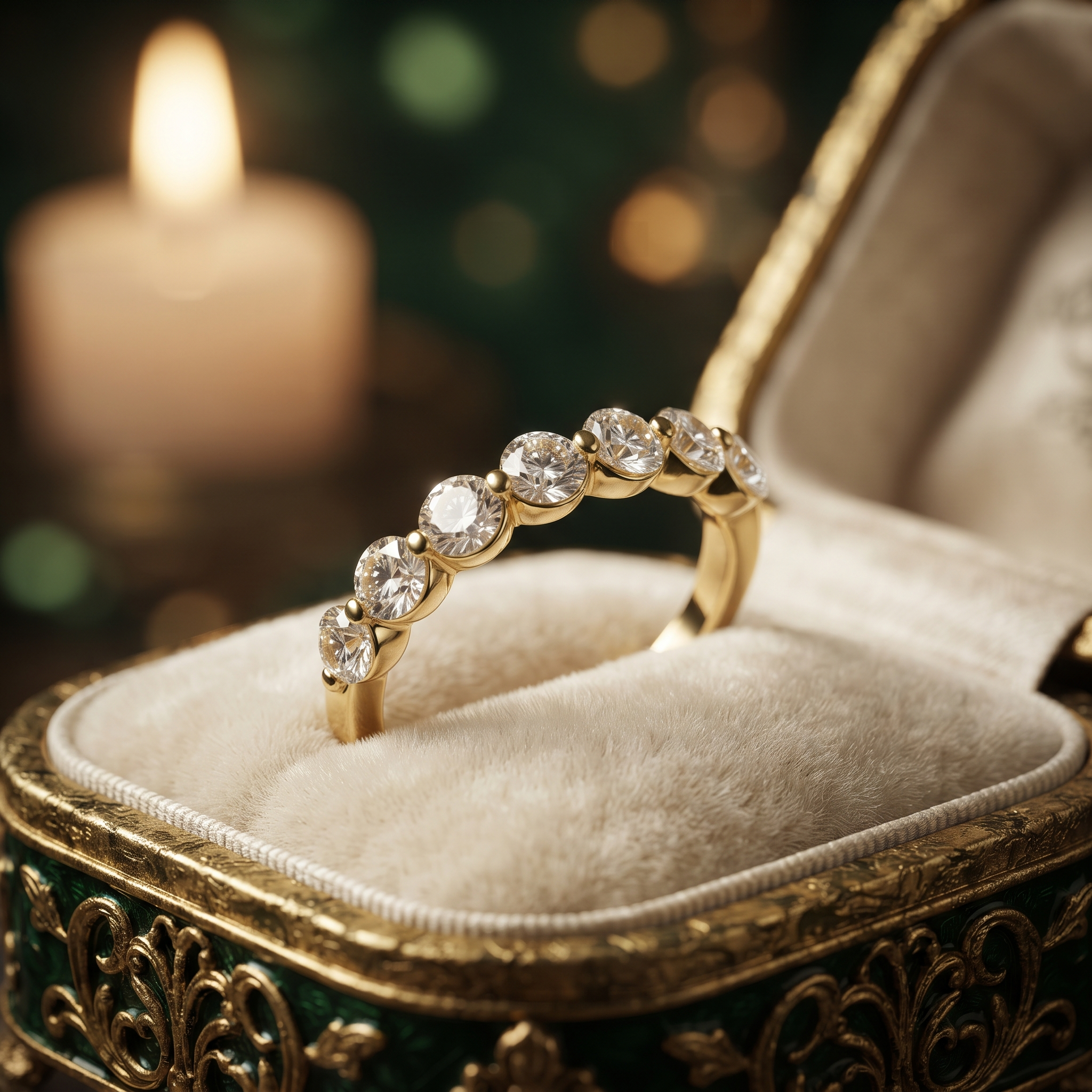 Round Cut Diamond Seven Stone Ring