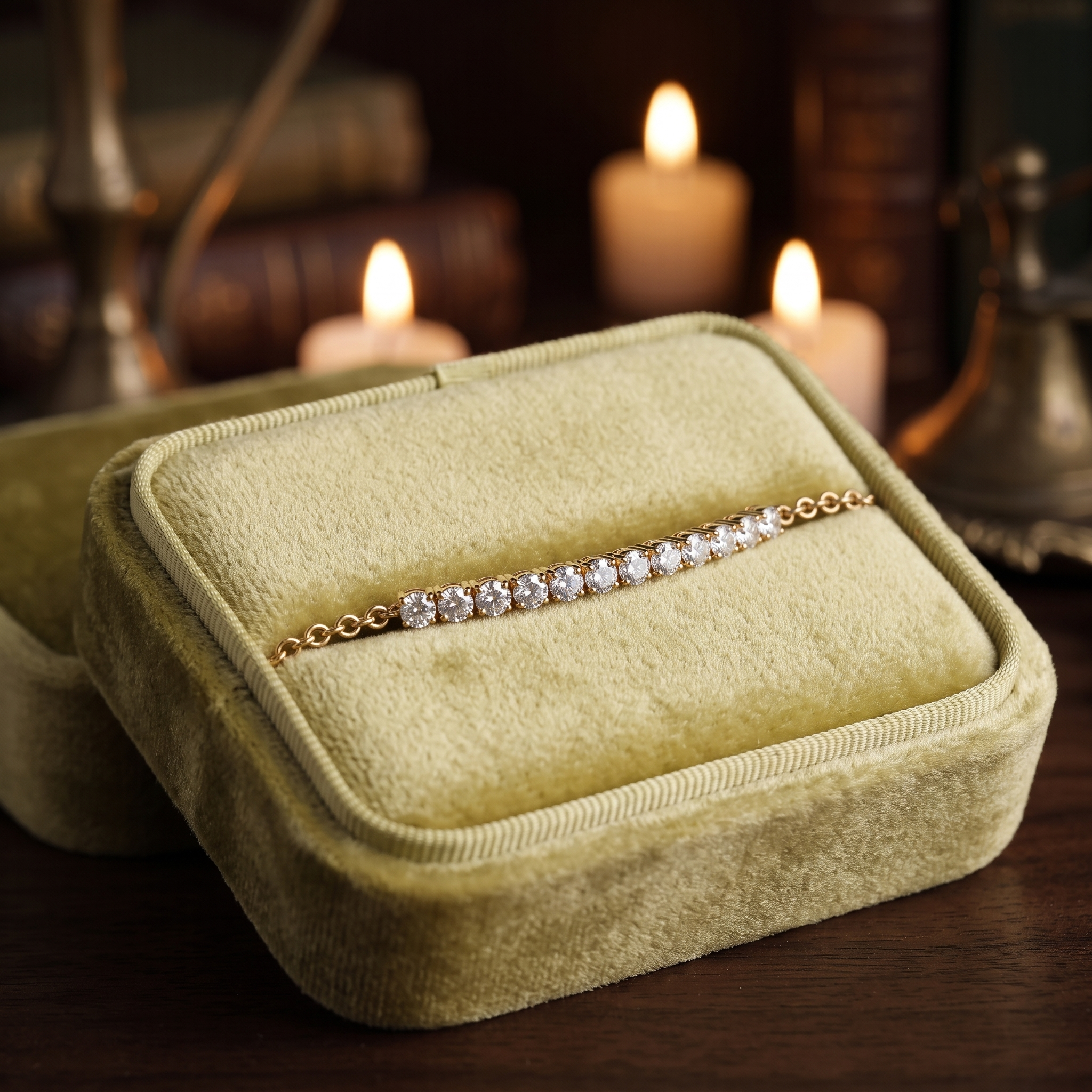 Dainty Diamond Bar Bracelet In 9K To 18K Gold Or Sterling Silver