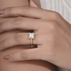 The Eternal Sparkle: Princess Cut Diamond Solitaire with Two-Tone Gold Setting
