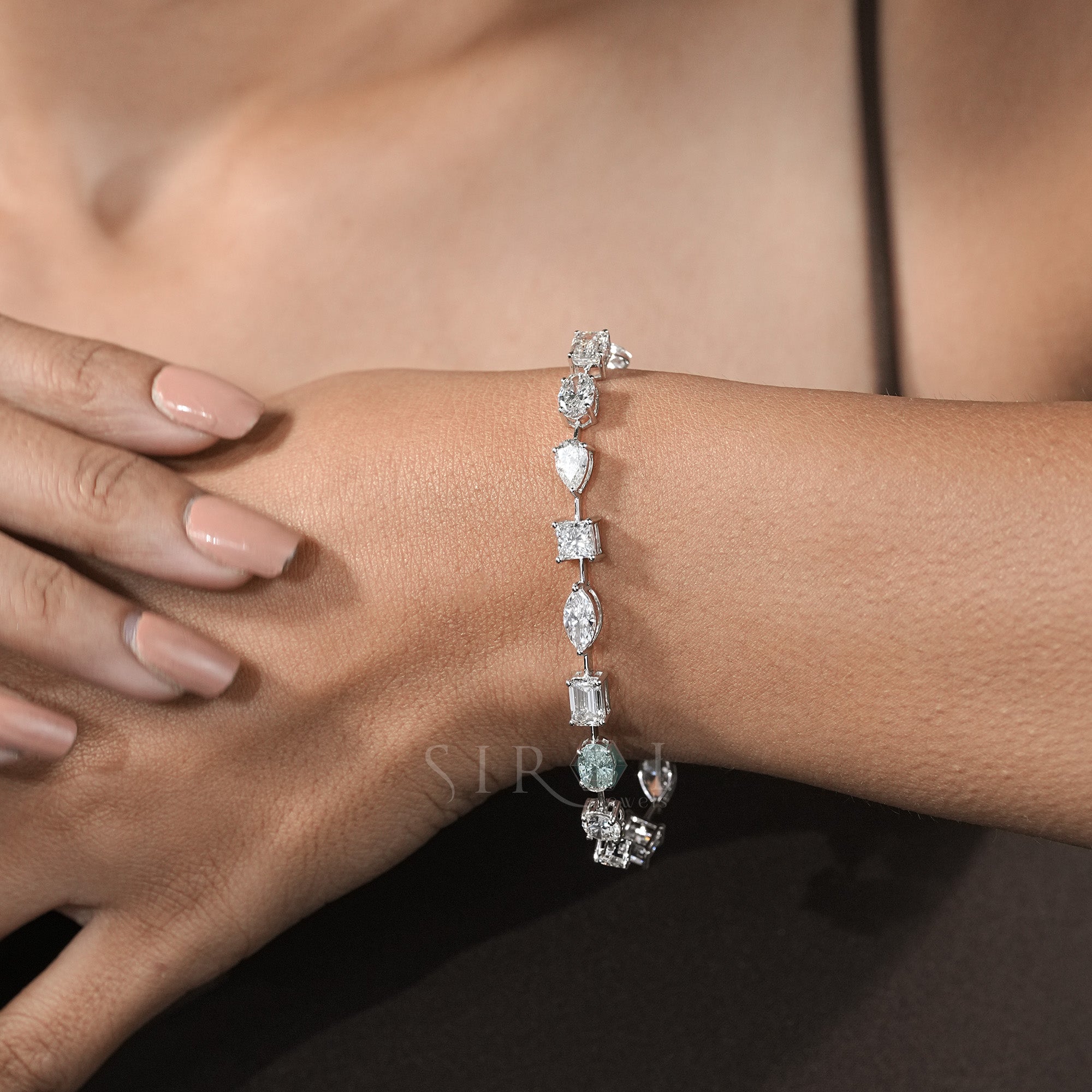 The 'River of Light' Multi-Cut Diamond Line Bracelet