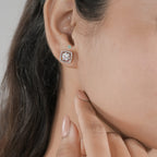 Classic Round Brilliant Diamond Halo Earrings