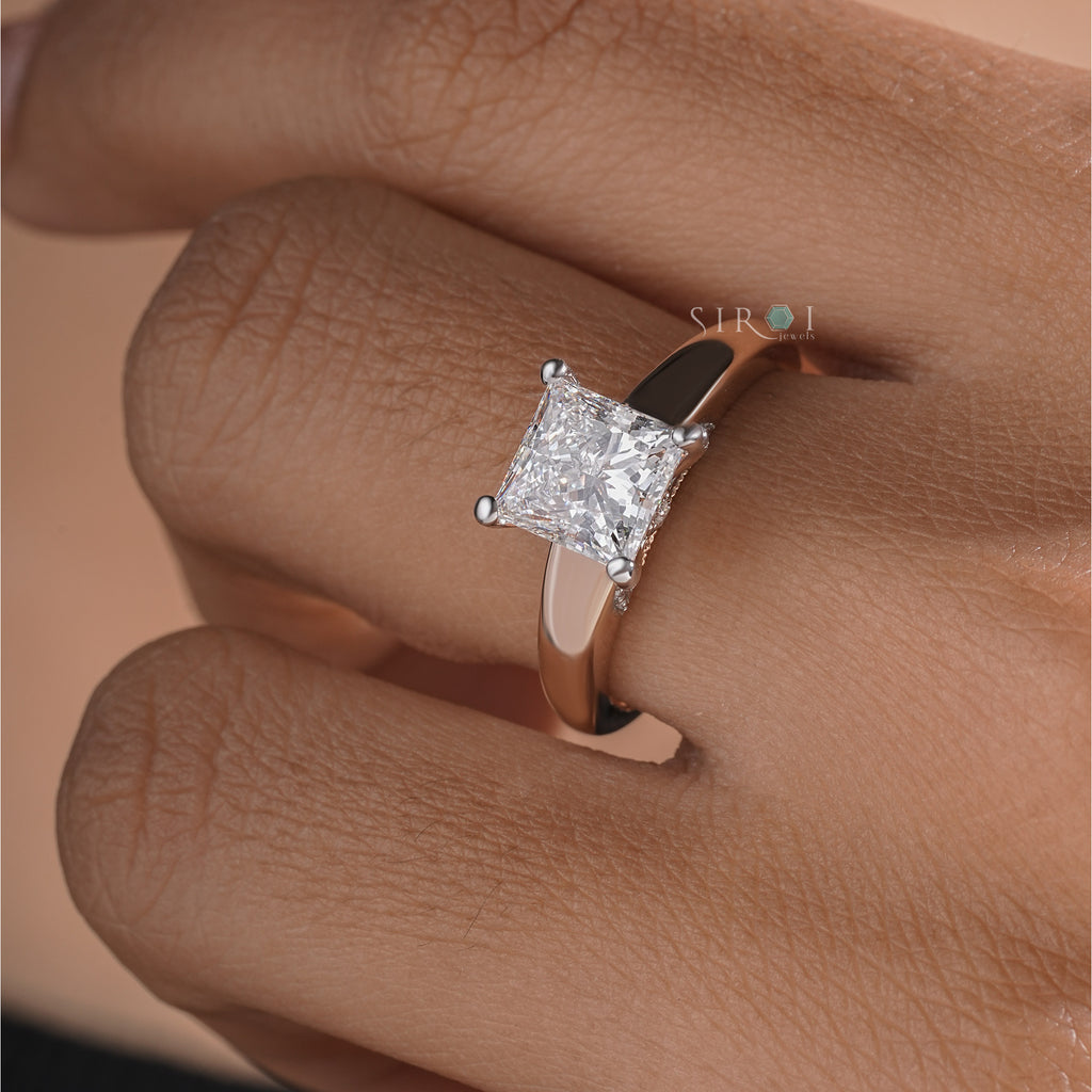 Elegance Princess Diamond Solitaire Ring