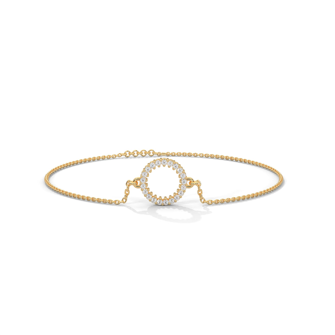 Minimalist Diamond Halo Karma Necklace In 9K Gold To 18K Gold, Sterling Silver