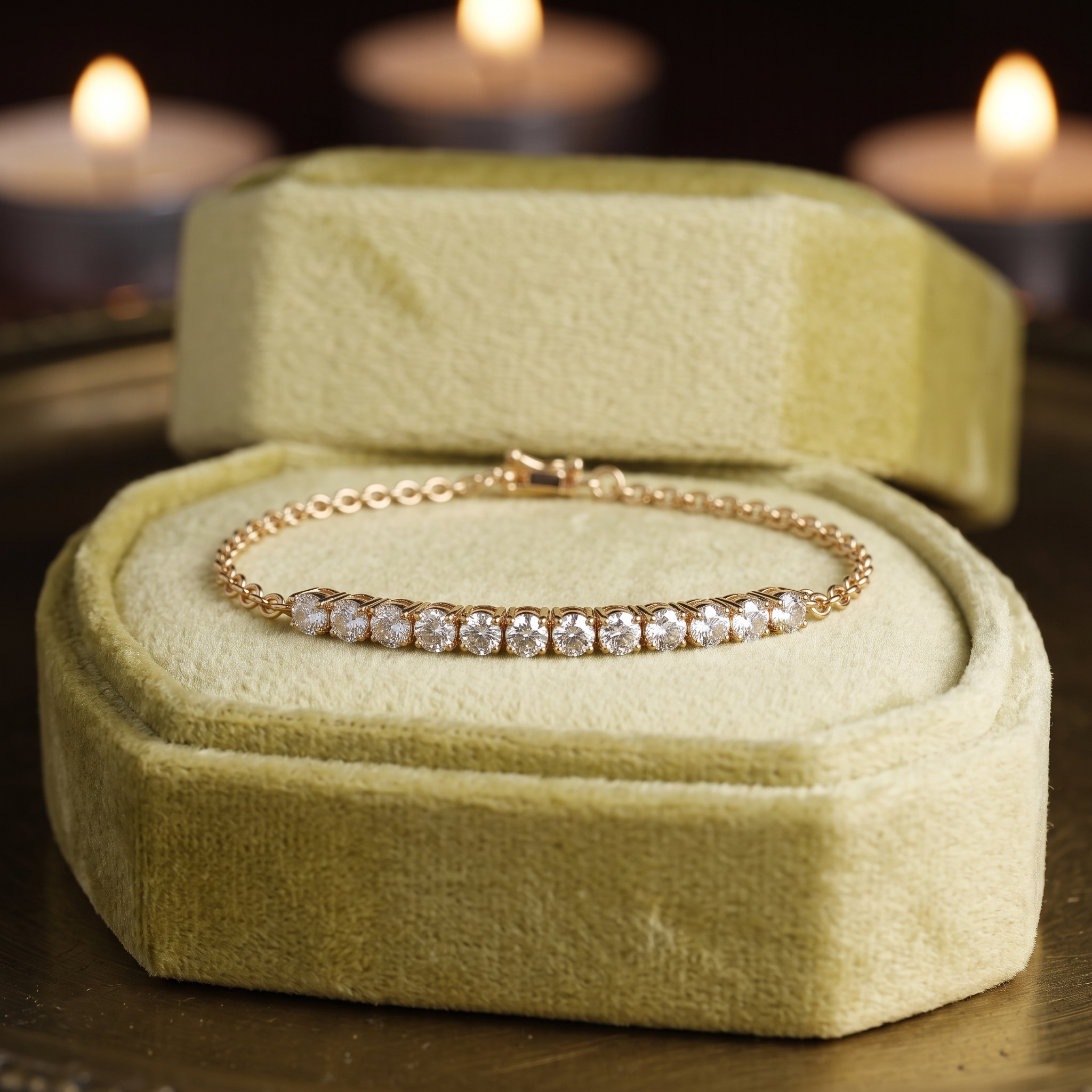 Dainty Diamond Bar Bracelet In 9K To 18K Gold Or Sterling Silver
