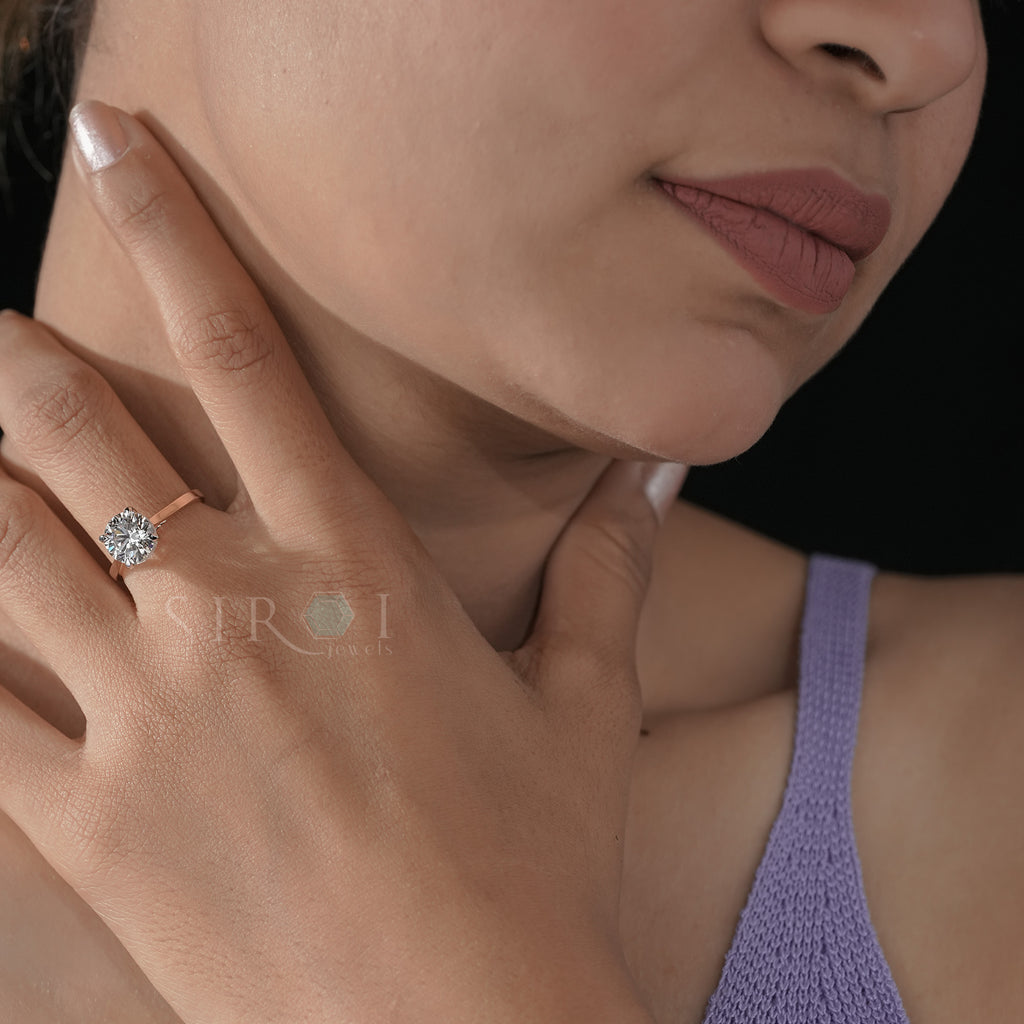 Classic Round Brilliant Solitaire Engagement Ring in Rose Gold