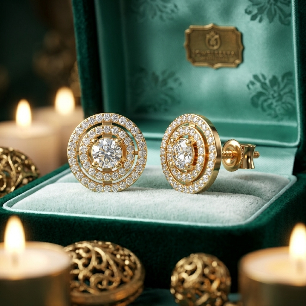Modern Lab Grown Diamond Celestial Studs, Anniversary Gift