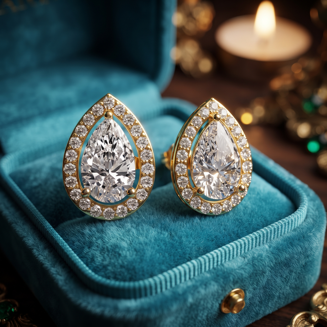Teardrop Diamond Earrings