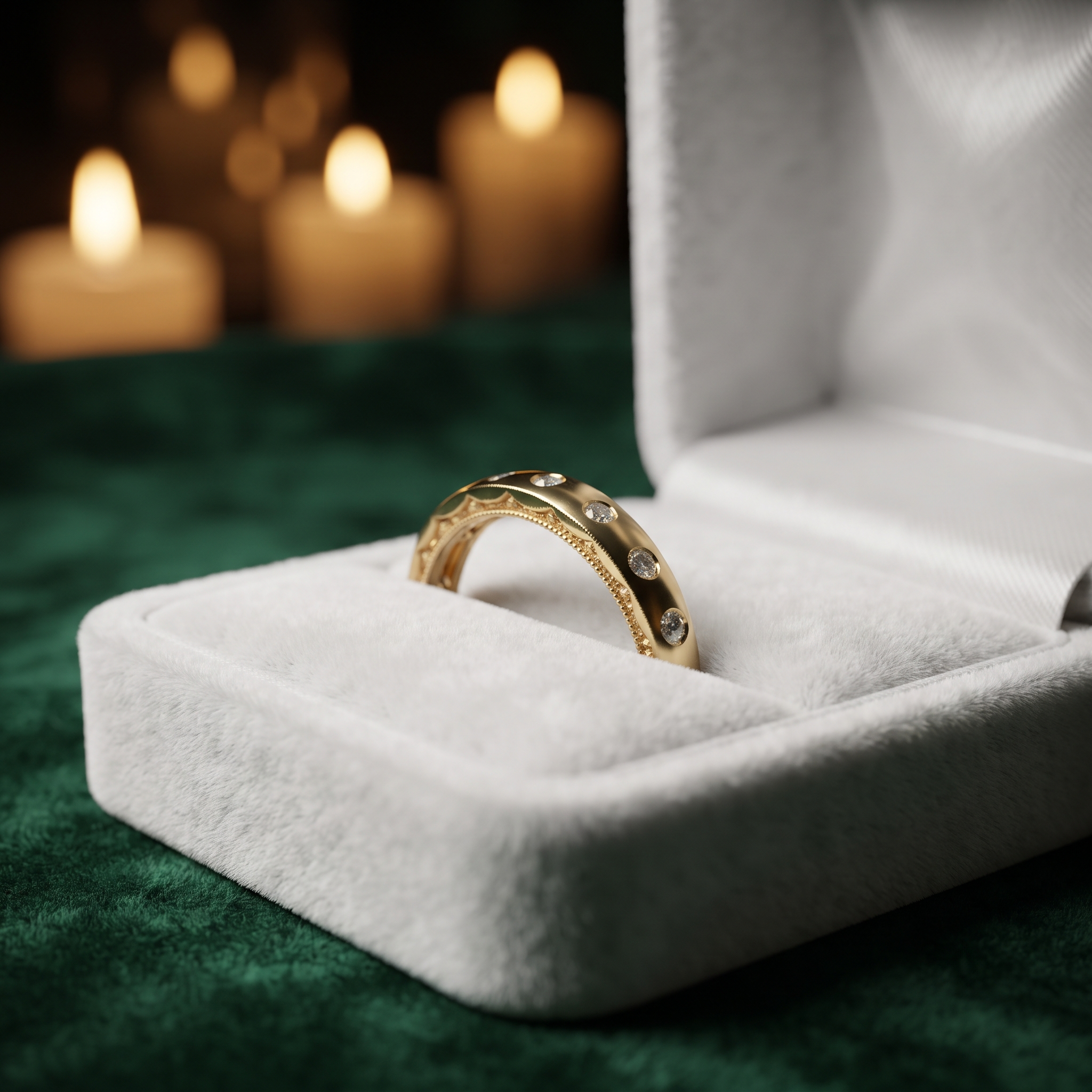 Scattered Diamond Wedding Band In Rose Gold