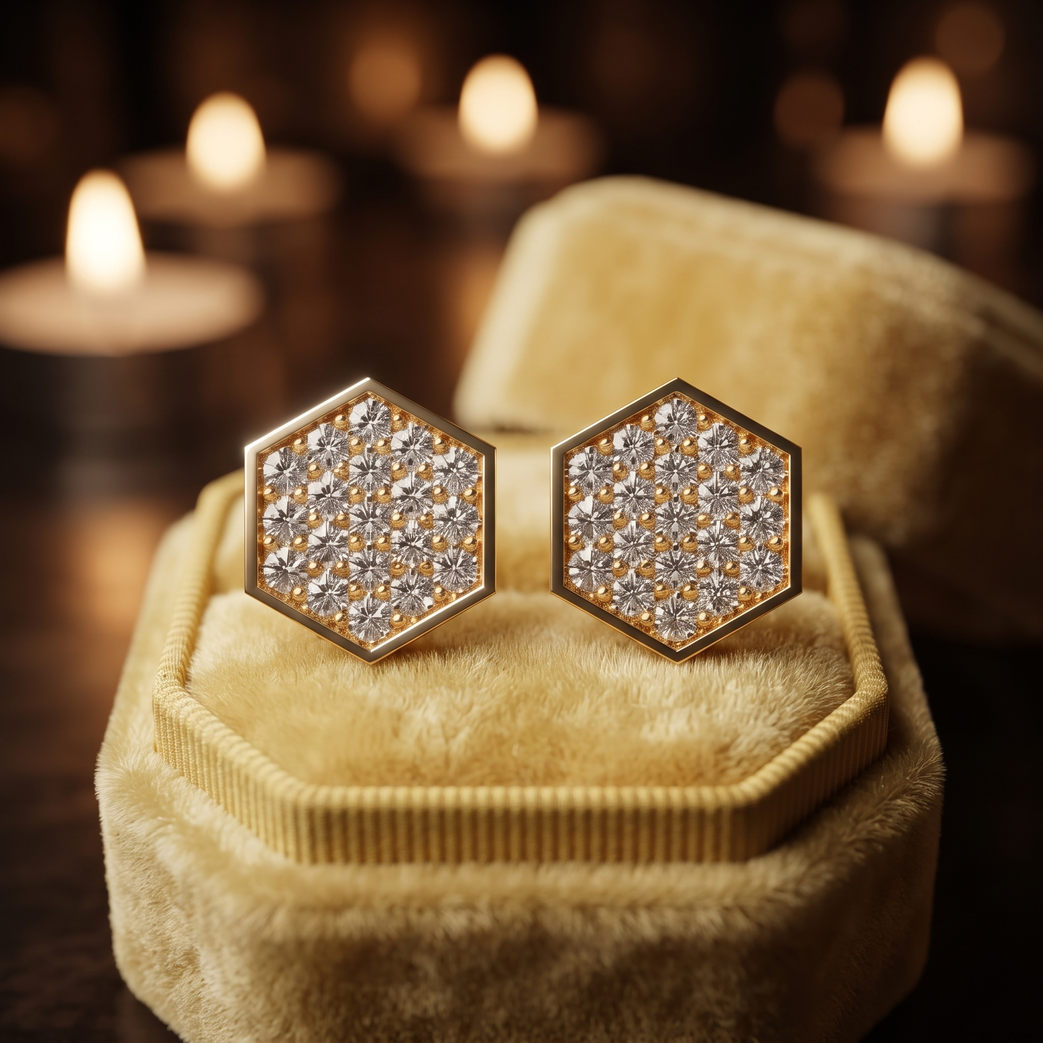 Geometric Lab Grown Diamond Pave Micro Studs Earring, Anniversary Gift, Birthday Gift for Her
