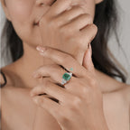 Regal Emerald & Diamond Cluster Ring