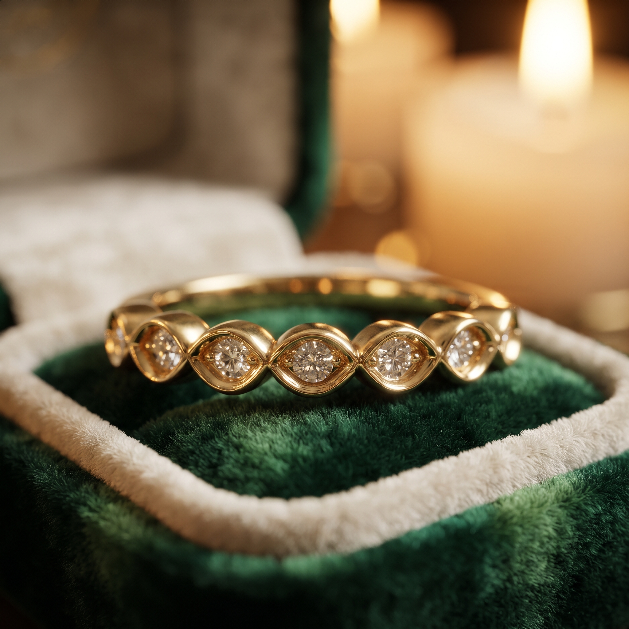 Marquise Eye Shape Diamond Wedding Band In 10K/14K Gold