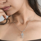 White Gold Cluster Marquise & Pear Fancy Diamond Pendant