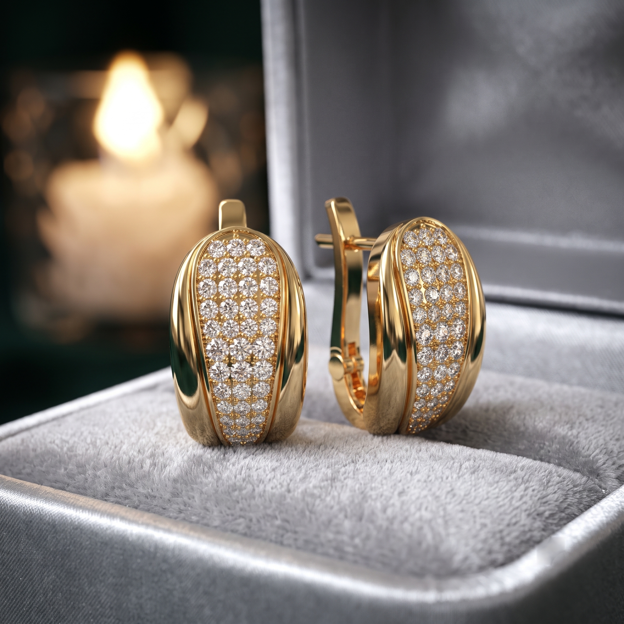 Diamond Huggie Earrings, Anniversary Gift, Birthday Gift For Her