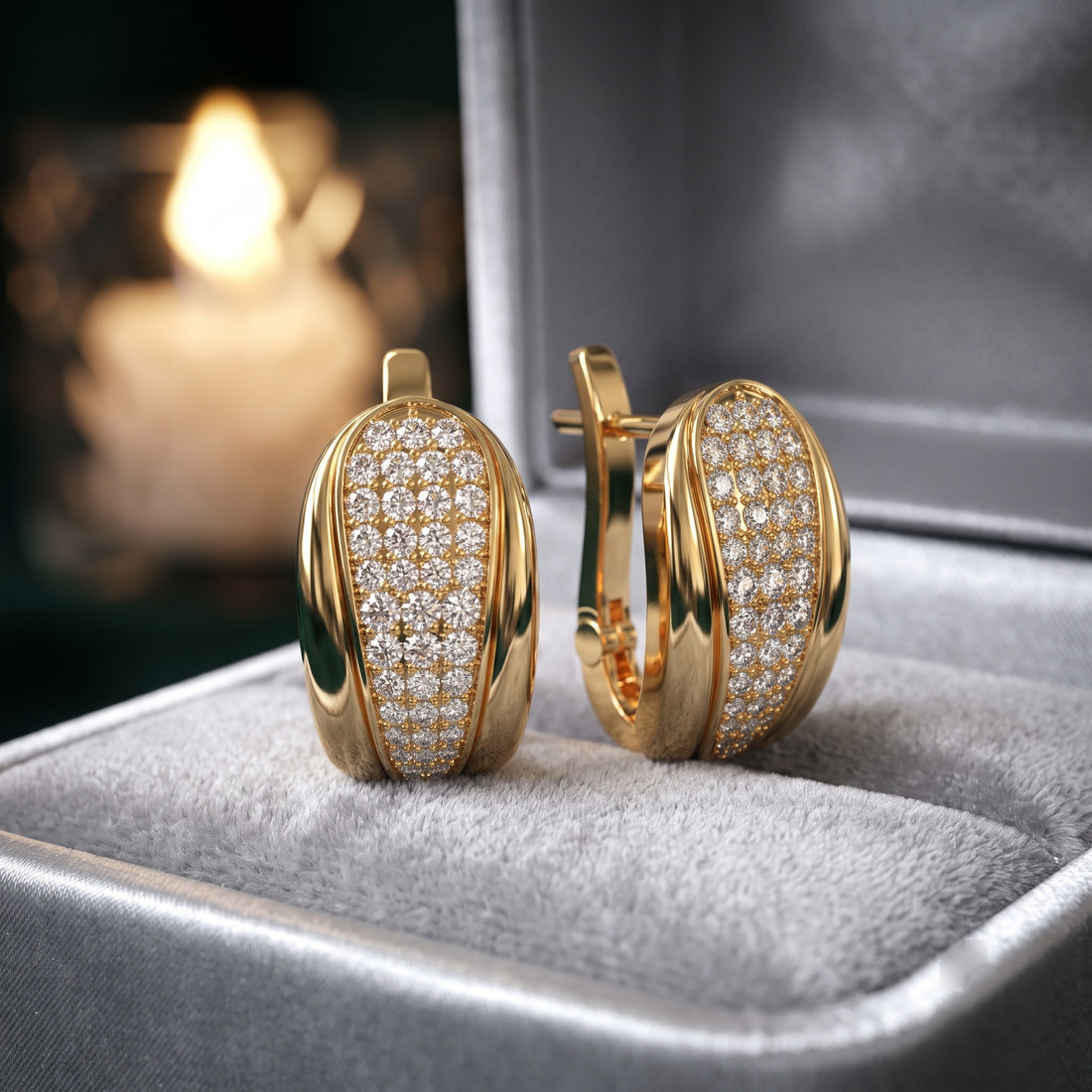 Diamond Huggie Earrings, Anniversary Gift, Birthday Gift For Her