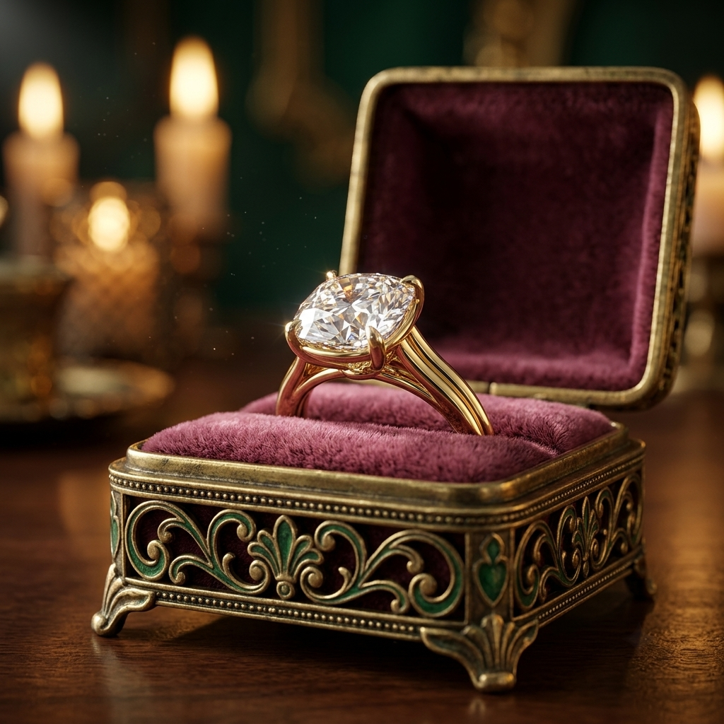 Cushion Cut Lab Diamond Engagement Ring, East West Double Shank Setting