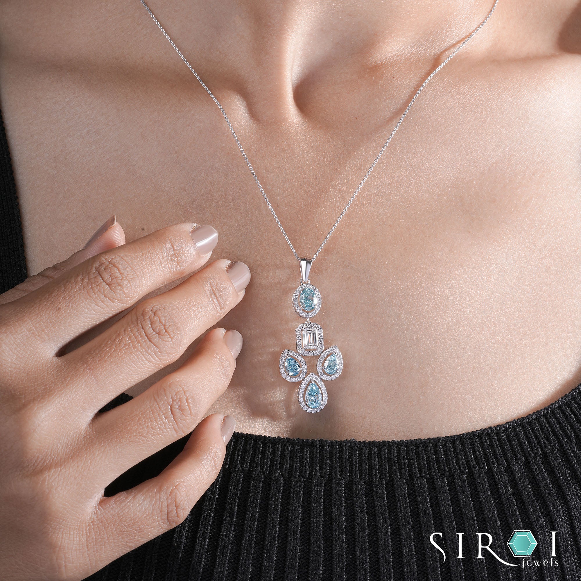 Classic Round Diamond Halo Pendant Gift for Her | Eco-Friendly Sparkle Only |