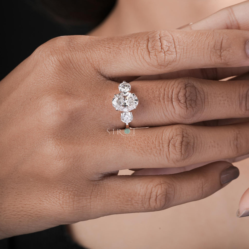 The Seraphina Oval & Round Three-Stone Ring