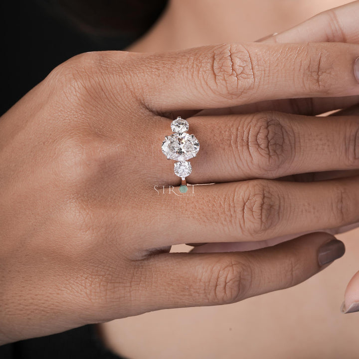 The Seraphina Oval & Round Three-Stone Ring