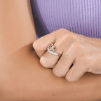 Rose Gold & Black Enamel Leopard/Panther Ring with Pave Diamond Band