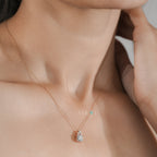 Rose Gold Teardrop Diamond Solitaire Pendant