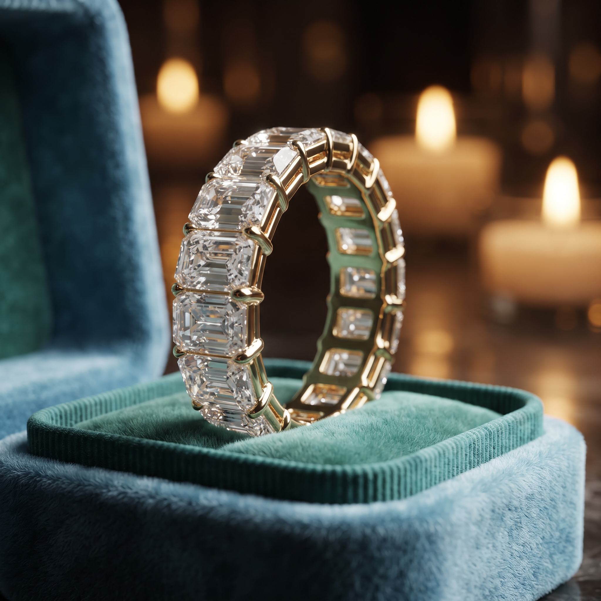Emerald Cut Eternity Band In 10K/14K Gold Or Silver