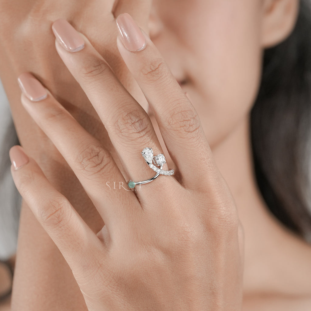 Celestial Swirl Diamond Bypass Ring