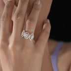 The Trinity Marquise & Oval Diamond Halo Ring