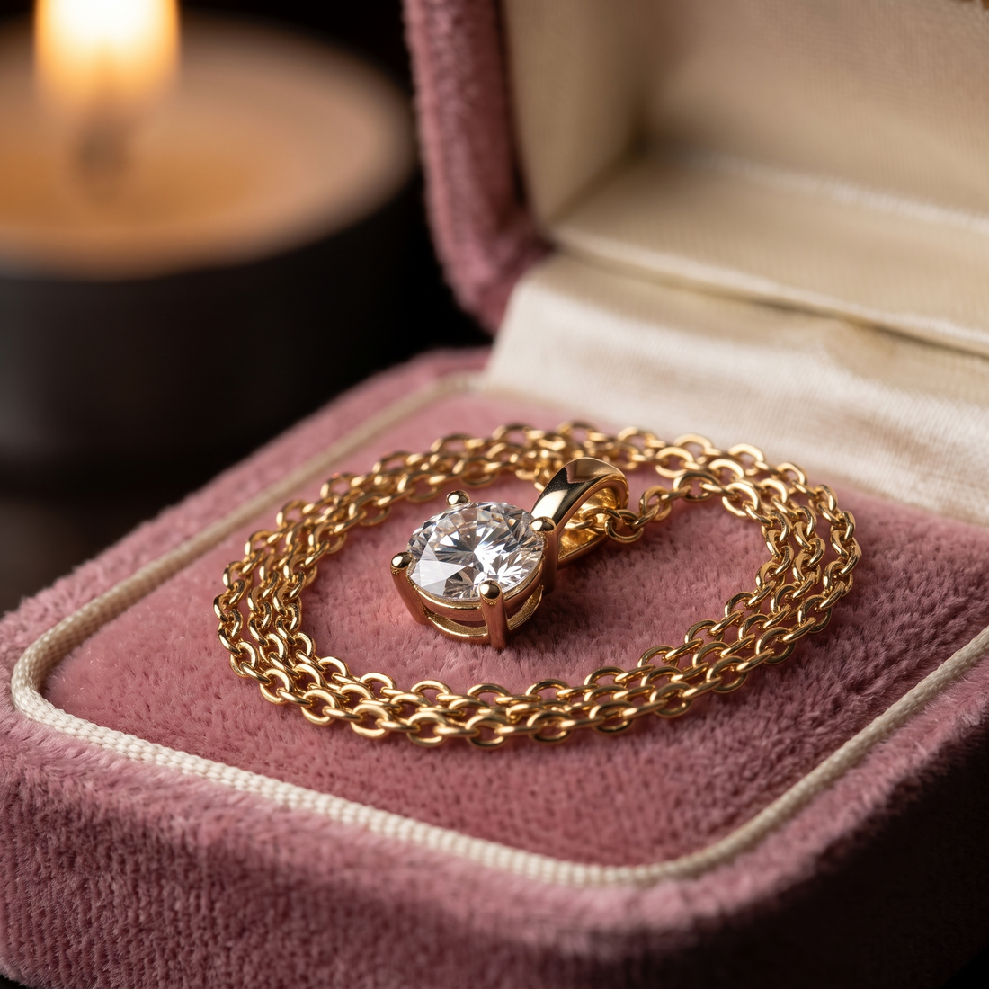 1.50 CT Lab Grown Diamond Pendant, 14K Gold Solitaire Necklace, Minimalist Daily Wear