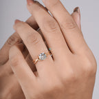 Solitaire Diamond Ring with Criss-Cross Shank, Yellow Gold Infinity Promise Ring