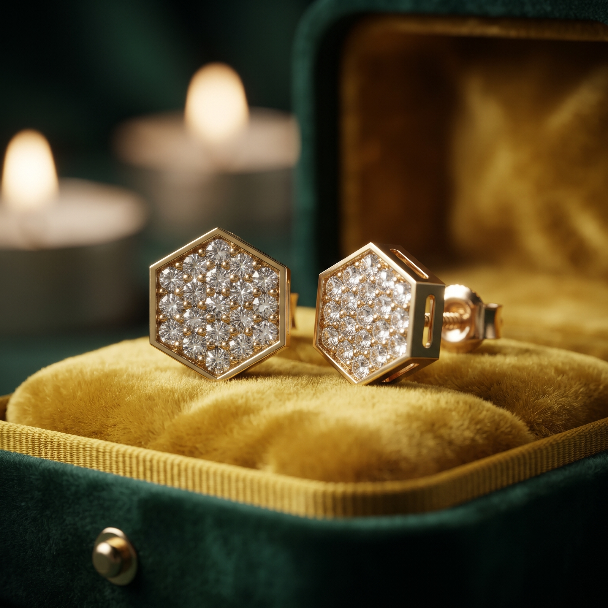 Geometric Lab Grown Diamond Pave Micro Studs Earring, Anniversary Gift, Birthday Gift for Her