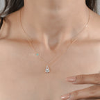 Rose Gold Teardrop Diamond Solitaire Pendant