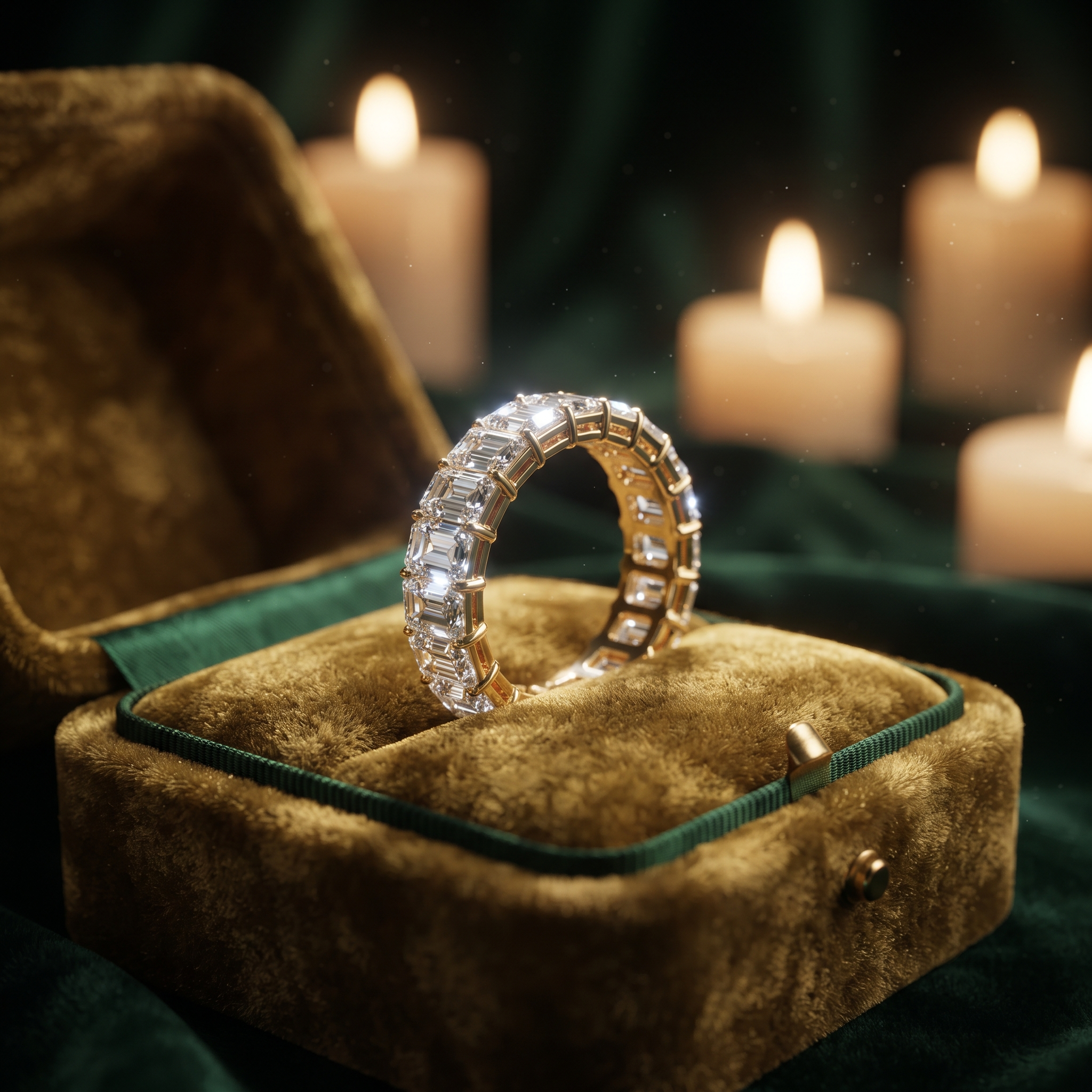 Emerald Cut Eternity Band In 10K/14K Gold Or Silver