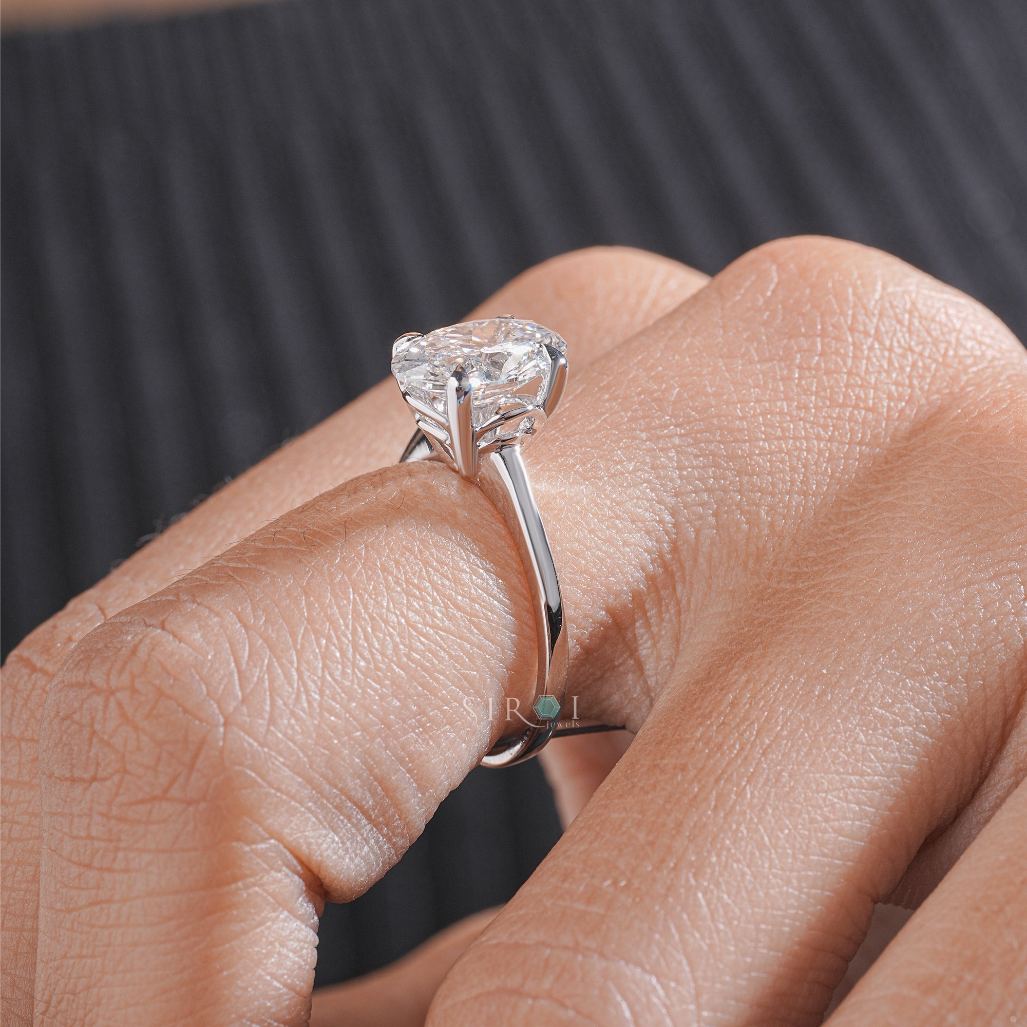 Oval Solitaire Diamond Ring