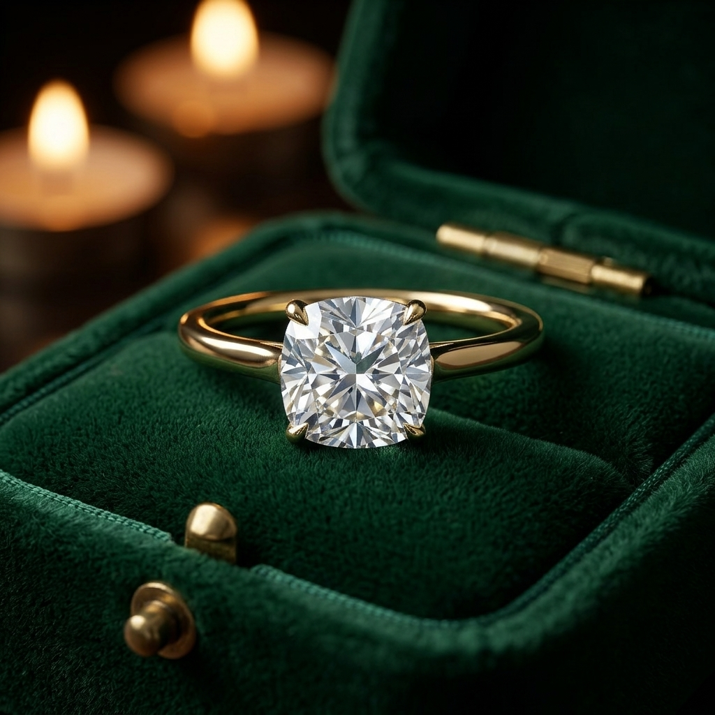 Cushion Cut Solitaire Engagement Ring