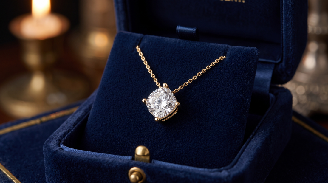2.00 CT Cushion Cut Lab Grown Diamond Pendant, Minimalist Gold Chain Necklace